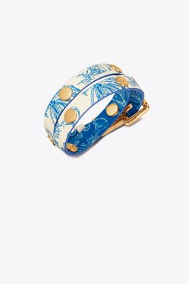 PRINTED REVERSIBLE DOUBLE-WRAP LOGO STUD BRACELET