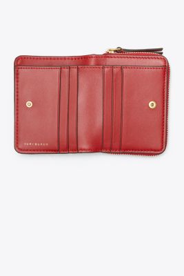 TORY BURCH TORY BURCH Kira Chevron Bi Fold Wallet RED APPLE |