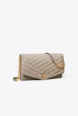 Tory Burch Kira Chevron Clutch In Gray