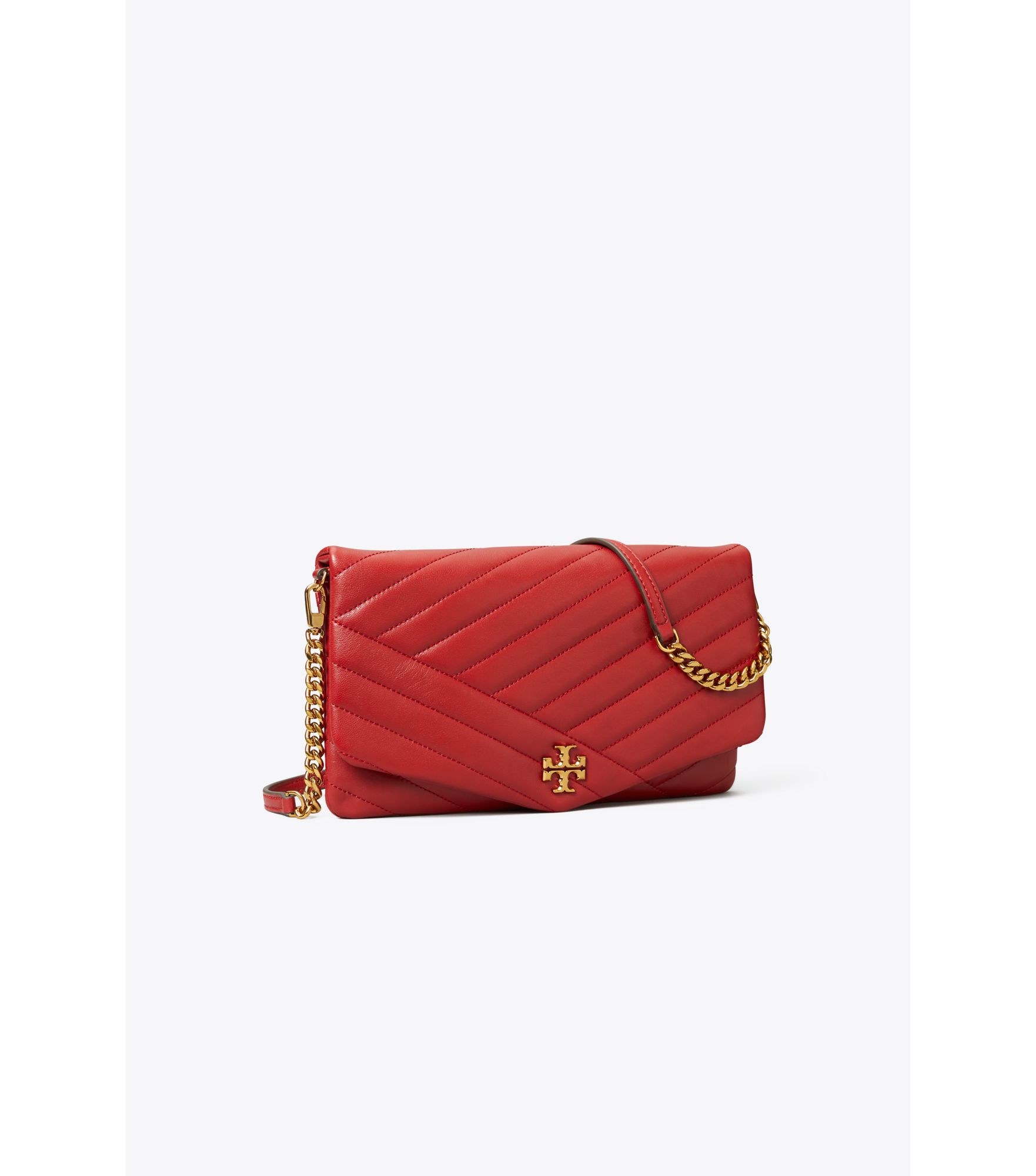 tory burch kira chevron clutch red apple