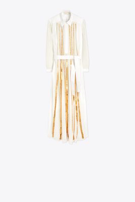 Coin Embroidered Cotton Dress