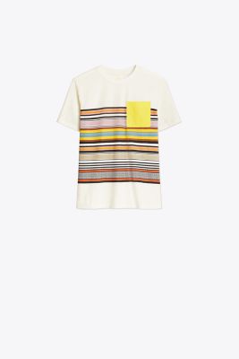 PATCH-POCKET STRIPED T-SHIRT