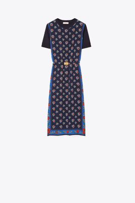 printed sweater dress