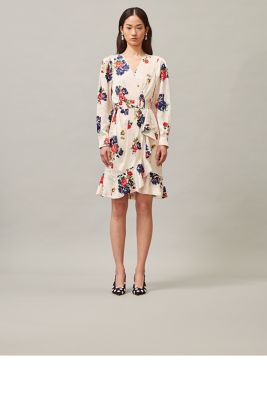 tory burch printed wrap dress
