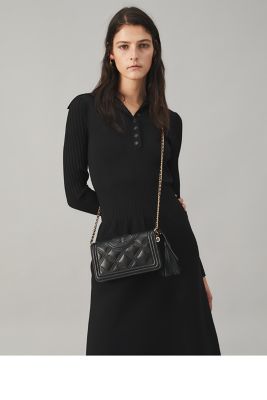 Tory Burch FLEMING SOFT CAMERA BAG Crossbody/ Black/$398