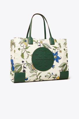 tory burch ella mixed print tote