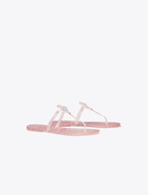 Tory Burch Mini Miller Flat Thong Sandals In Pink Love/silver