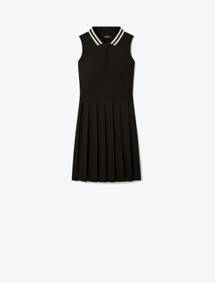 Tory Sport Tory Burch Performance Pleated Dress In Black