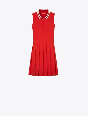 Tory Sport Tory Burch Performance Pleated Dress In Gala Red