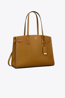 Tory Burch Walker Satchel In Bistro Brown