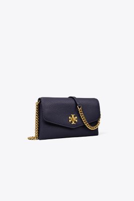 Tory Burch Kira Leather Wallet-On-Chain royal navy 