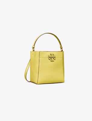 Tory Burch Small Mcgraw Bucket Bag In Vintage Lemon