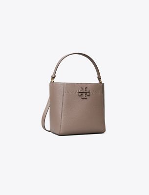 NEW Tory Burch Silver Maple McGraw Small Bucket Bag $348