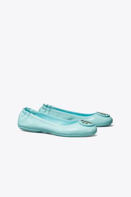 Tory Burch Minnie Travel Ballet Flat In Light Blue
