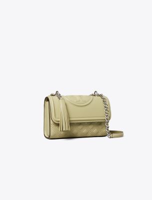 Shop Tory Burch Small Fleming Convertible Shoulder Bag In Olive Sprig