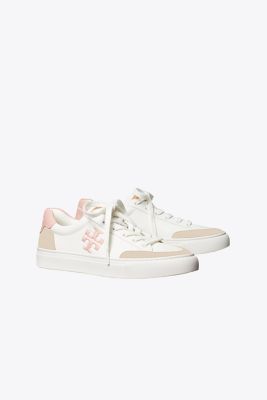 Tory Burch Andrea Colorblock Court Sneaker In Snow White/calcare/seashell  Pink | ModeSens