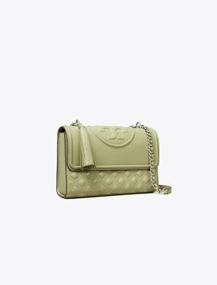 Tory Burch Fleming Convertible Shoulder Bag In Olive Sprig