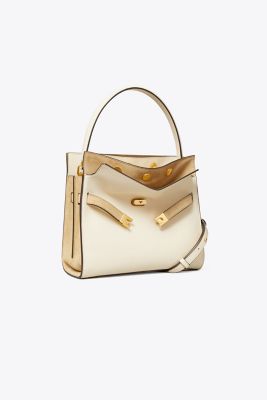 Tory Burch Lee Radziwill Small Double Bag In Neutrals ModeSens