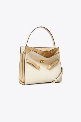 Tory Burch Lee Radziwill Small Double Bag In Neutrals | ModeSens