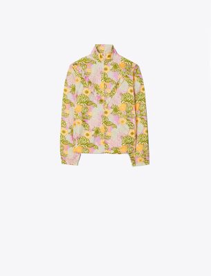 Tory Sport Tory Burch Printed Ruffle Windbreaker In Orchid Multicolor Bouquet