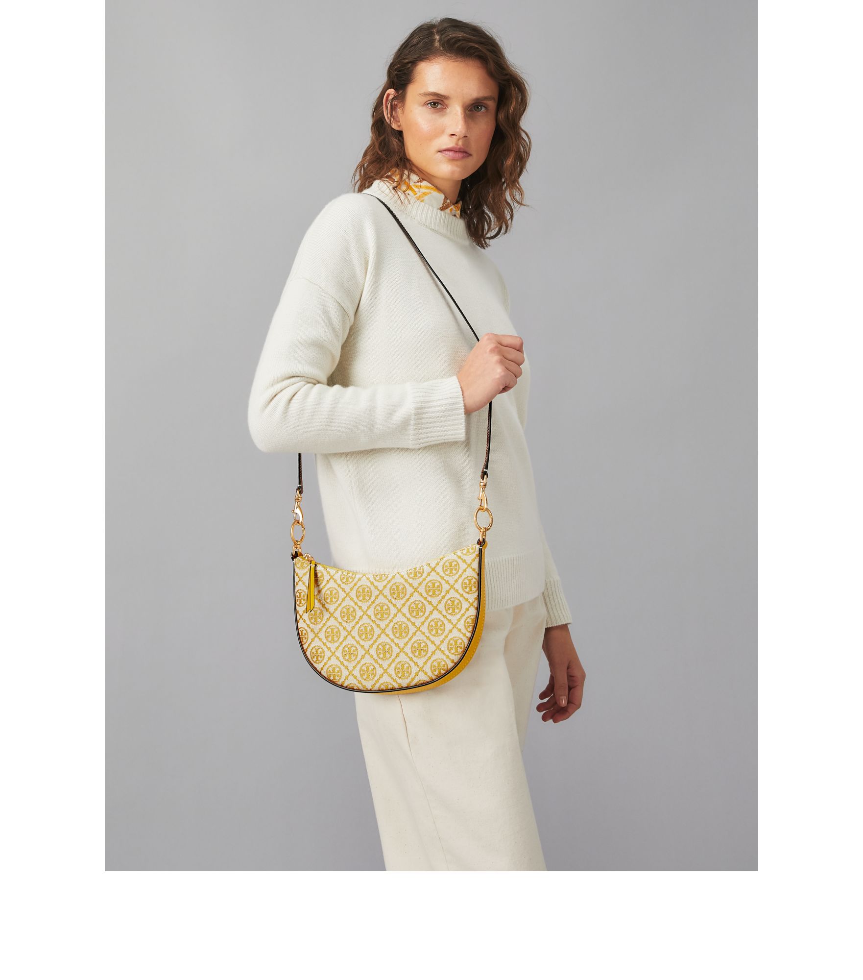 new Tory Burch T Monogram Jacquard Mini Hobo