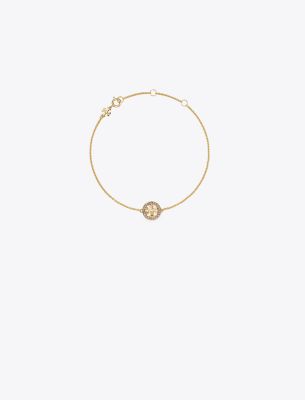 Tory Burch Miller Pavé Chain Bracelet In Tory Gold/pink