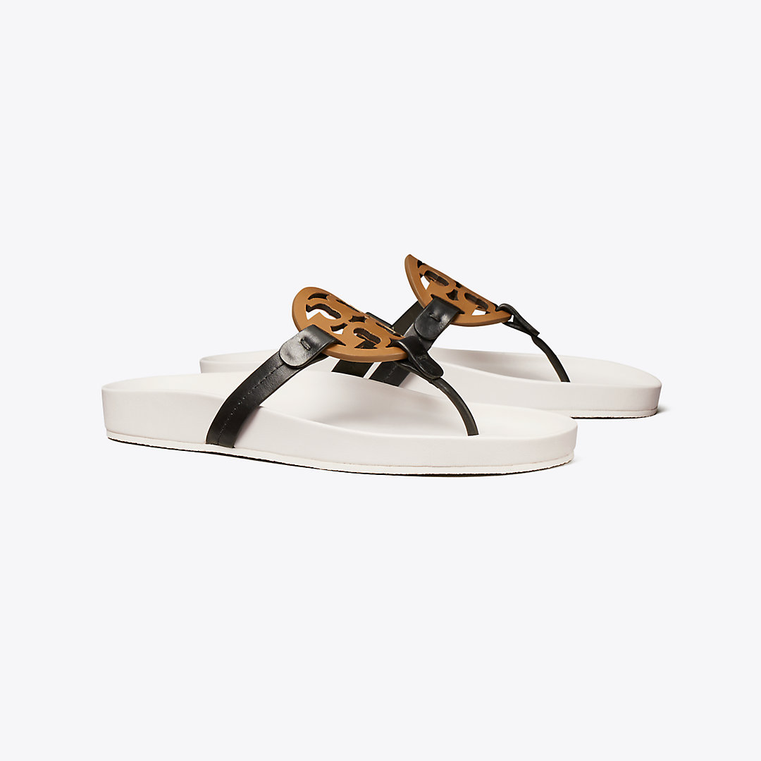 Tory Burch Miller Cloud Sandal In Perfect Black/almond Flour/new Ivory