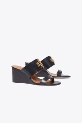 Tory Burch Everly 65mm Sandal Wedge Slide In Perfect Black/rolled Brass ...