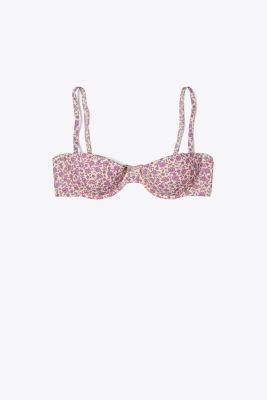 Tory Burch Printed Underwire Bikini Top In Pink Tonal Ditsy