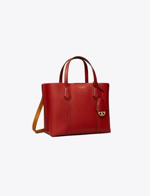 Tory Burch Small Perry Triple-compartment Tote Bag In Burgundy