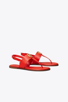 Tory Burch Benton 2 Flat Thong Sandal In Bright Samba/rolled Brass
