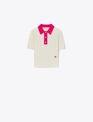 Tory Burch Cotton Pointelle Polo