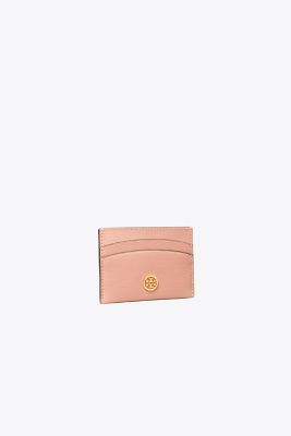 Tory Burch Robinson Card Case In Pink Moon