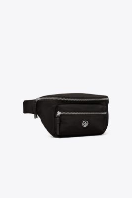 Tory Burch Zip Recycled Nylon Belt Bag In Black