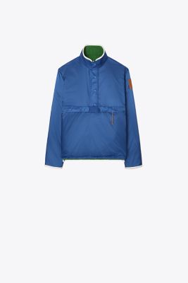 Tory Sport Tory Burch Reversible Nylon Fleece Pullover Jacket In Shady ...