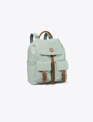 Tory Burch Nylon Flap Backpack In Blue Celadon | ModeSens display picture 2