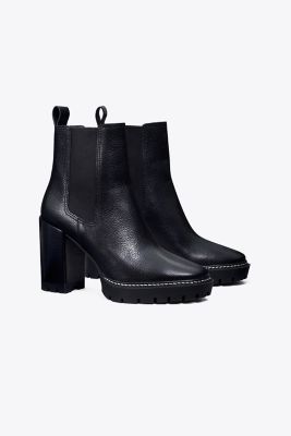 Tory Burch Chelsea 70mm Lug Bootie In Perfect Black/perfect Black