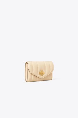 Tory Burch Kira Quilted Flap Card Case In Brie rolled Gold ModeSens