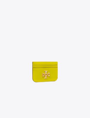 Tory Burch Eleanor Card Case In Island Chartreuse