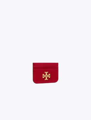 Tory Burch Eleanor Card Case In Tory Red