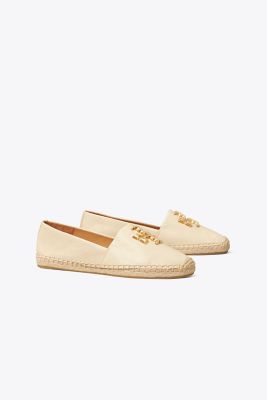 Tory Burch Neutral Eleanor Leather Espadrilles In New Cream