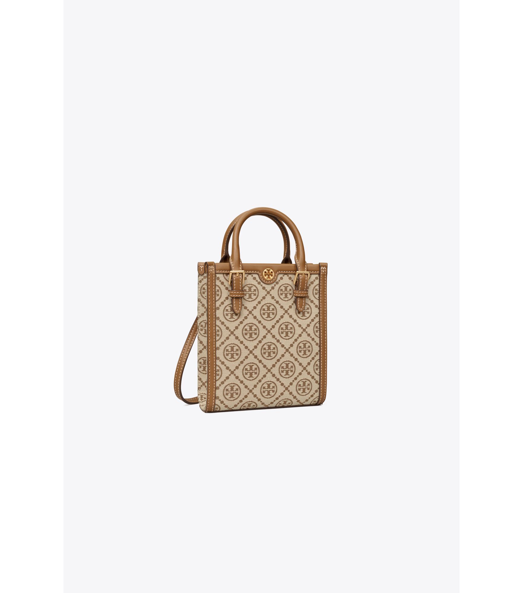 Tory Burch Embroidered T-Monogram tote bag Hazelnut Cotton ref.727845 -  Joli Closet