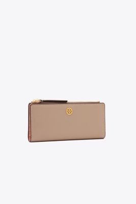 Tory Burch Robinson Zip Slim Wallet In Neutral