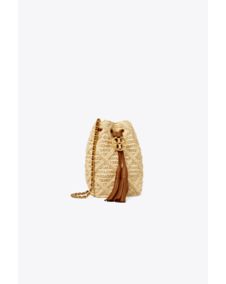 Fleming Soft Straw Mini Bucket Bag