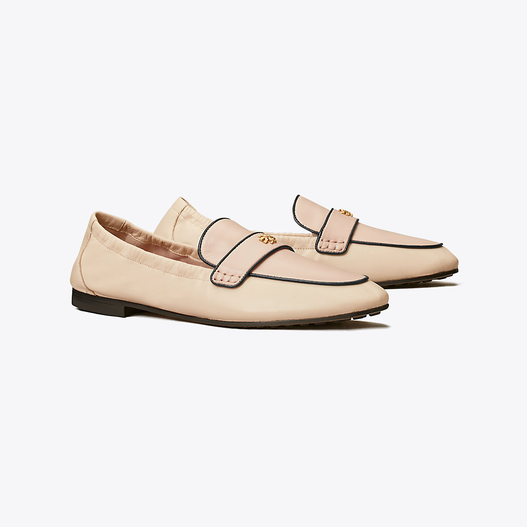 Tory Burch Ballet Loafer In Shell Pink/new Cream/perfect Black