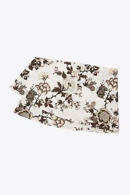 Tory Burch Happy Times Bouquet Round Tablecloth, 108" In Brown