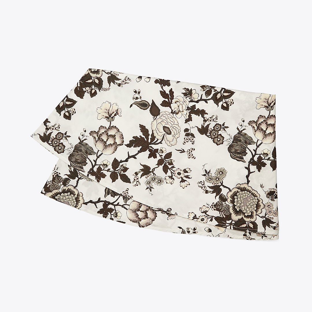 Tory Burch Happy Times Bouquet Round Tablecloth, 108" In Brown