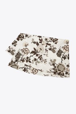 Tory Burch Happy Times Bouquet Round Tablecloth, 120" In Brown