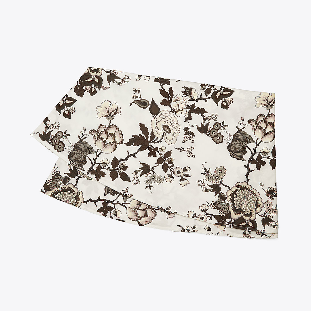 Tory Burch Happy Times Bouquet Round Tablecloth, 120" In Brown