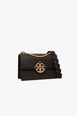 Shop Tory Burch Small Miller Shoulder Bag In Black